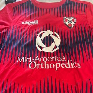 Capelli soccer jerseys (red, white, and green)